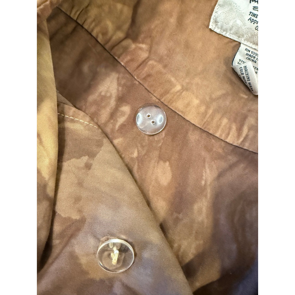 Vintage American Rag brown tie-dye cropped jacket double-breasted embroidered 1X - Picture 8 of 8